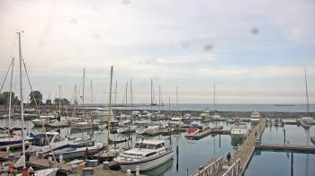 Weather camera view of Waukegan Harbor and Marina.